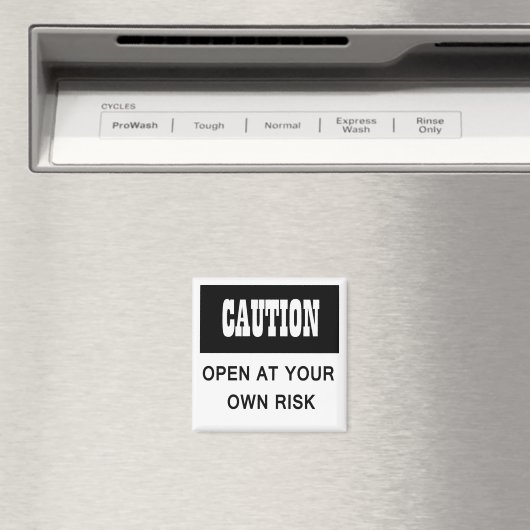 注意おもしろい自分のリスク冷蔵庫ドアで開く マグネット (インサイチュ (食洗機))