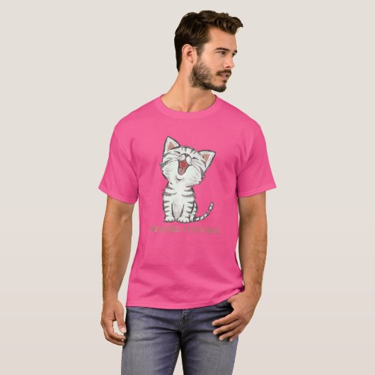 注意が必要ミームレトロスタイルヴィンテージ猫 Tシャツ (正面フル)