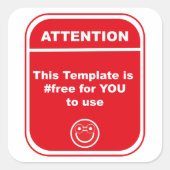 注意このテンプレートはCutomizeを使#freeる スクエアシール (正面)