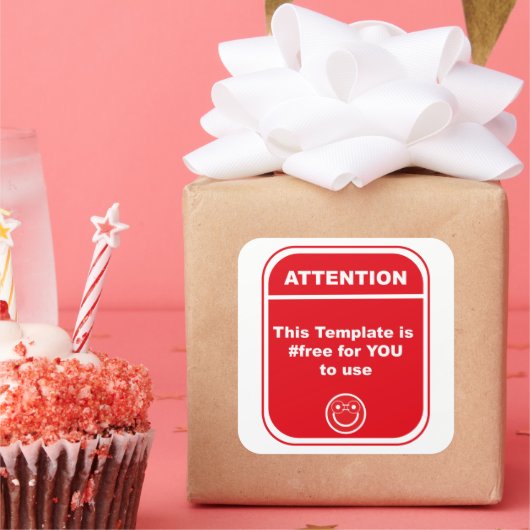 注意このテンプレートはCutomizeを使#freeる スクエアシール (パーティー)