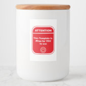 注意このテンプレートはCutomizeを使#freeる フードラベル (正面)