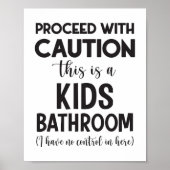 注意これは子供用バスルーム ポスター (正面)