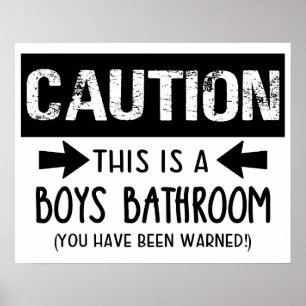 注意これは男の子のトイレのおもしろい子供 ポスター