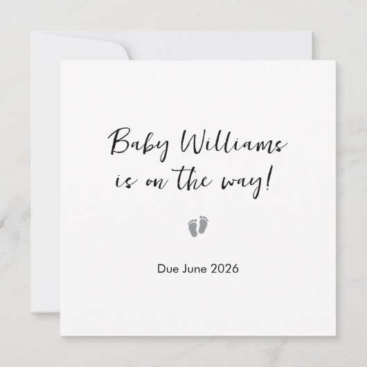 注意して言う – 妊娠シンプル告知カード 案内状 (裏面)