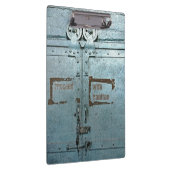 注意して青い灰色の工業用ドアで進む クリップボード (右)