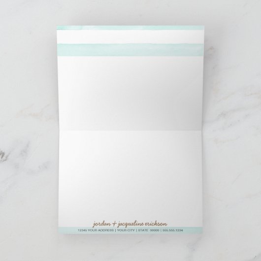 注意しますシンプルでモダンな水彩画の花柄にありがとう サンキューカード (内部)