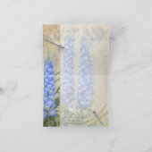 注意しますトンボの蝶ヒエンソウにありがとう サンキューカード (内部)