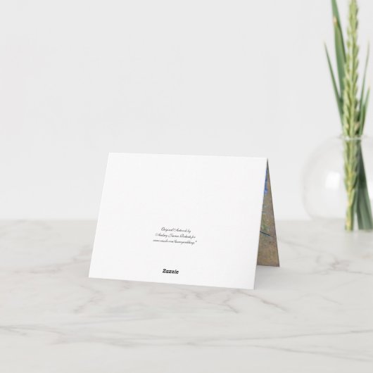 注意しますトンボの蝶ヒエンソウにありがとう サンキューカード (裏面)