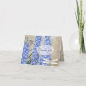 注意しますトンボの蝶ヒエンソウにありがとう サンキューカード (正面)