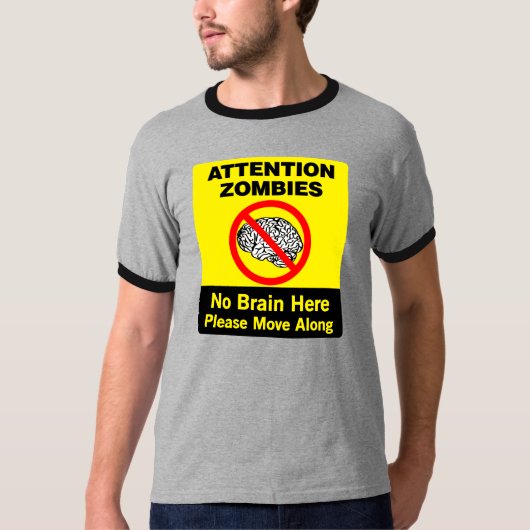 注意のゾンビ Tシャツ (正面)