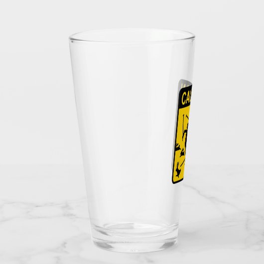 注意のバニー斜面のおもしろいなスキー印|のスキーのユーモア タンブラーグラス (右)