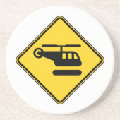 注意のヘリコプターの印 コースター (正面)