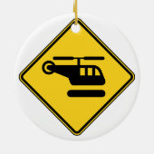 注意のヘリコプターの印 セラミックオーナメント (裏面)