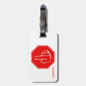 注意の中指のおもしろいな道路交通印をストップ ラゲッジタグ (裏面縦)
