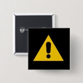 注意の印のノベルティ 缶バッジ (正面&裏面)