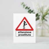 注意の売春婦(2)，交通標識，イタリア ポストカード (スタンド正面)