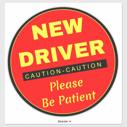 注意の新しいドライバは患者になってください – 赤い車 シール (シート)