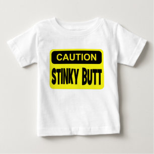 注意の臭いお尻 ベビーTシャツ