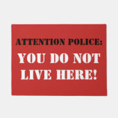 注意の警察! ドアマット (正面)