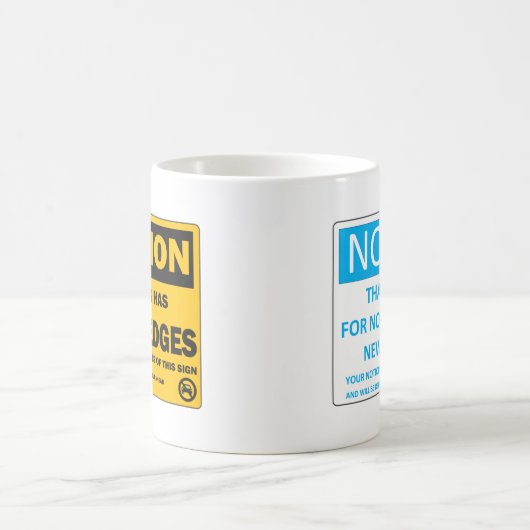 注意の通知のマグ コーヒーマグカップ (中央)