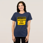 注意の過剰な刺激は近づかないおもしろい トライブレンドＴシャツ (正面全面)
