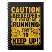 注意の養蜂家の男性の女性の養蜂おもしろい ノートブック (正面)
