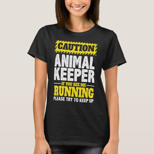 注意もし動物飼育員が私のランニング動物園 Tシャツ (正面)