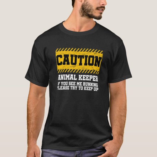 注意もし動物飼育員が私のランニング動物園 Tシャツ (正面)