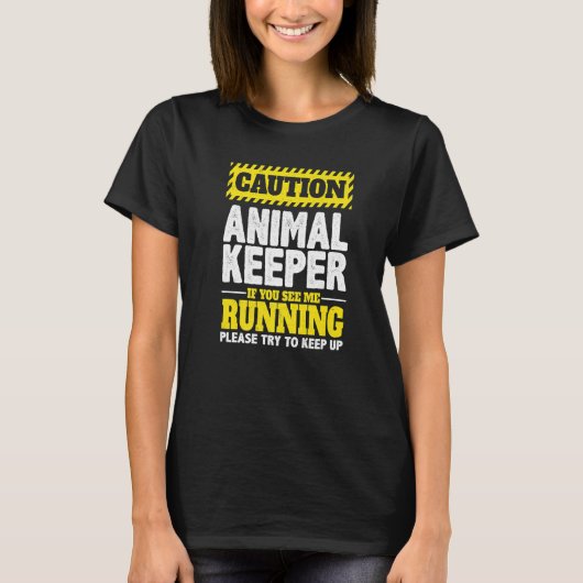 注意もし動物飼育員が私のランニング動物園 Tシャツ (正面)