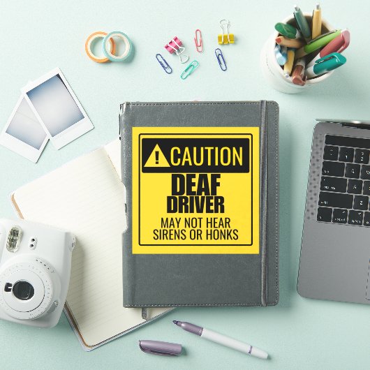 注意ろう者警告の シール (iPadカバー)