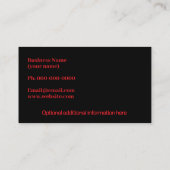 注意を取得する赤いキスブラック名刺 名刺 (裏面)