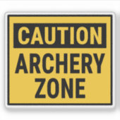 注意アーチェリーゾーン シール (正面)