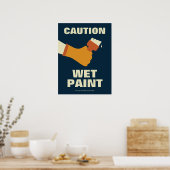 注意ウェット絵を描ワークスの健康と安全に関するレトロ ポスター (キッチン)