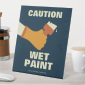 注意ウェット絵を描健康および安全レトロ 台座サイン (インサイチュ)