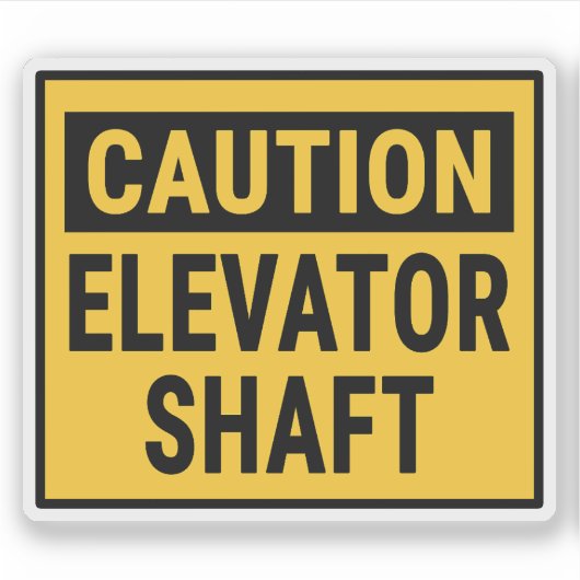 注意エレベータシャフト シール (正面)