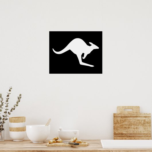 注意カンガルー ポスター (キッチン)