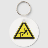 注意カーブ歩行者専用標識 キーホルダー (正面)