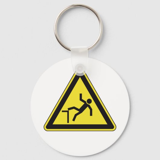 注意カーブ歩行者専用標識 キーホルダー (正面)
