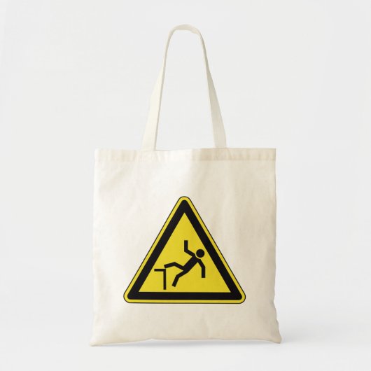 注意カーブ歩行者専用標識 トートバッグ (正面)