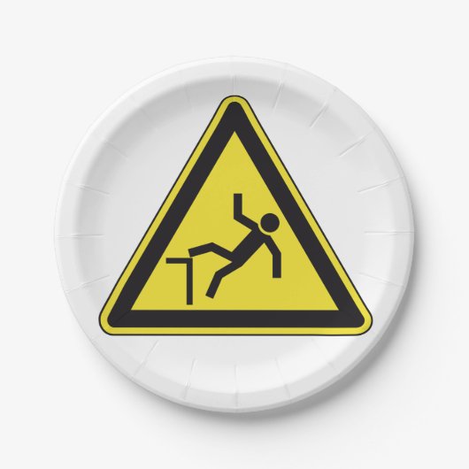 注意カーブ歩行者専用標識 ペーパープレート (正面)