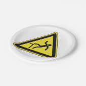 注意カーブ歩行者専用標識 ペーパープレート (アングル)