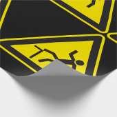 注意カーブ歩行者専用標識 ラッピングペーパー