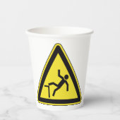 注意カーブ歩行者専用標識 紙コップ (正面)