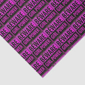 注意ガールパワー – ピンクブラックメタル危険サイン 薄葉紙 (詳細)