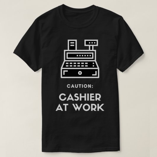 注意キャッシャーの仕事2 Tシャツ (デザイン正面)