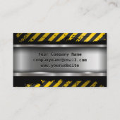 注意グランジ |金属ブラシ仕上げ 名刺 (裏面)