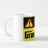 注意グランドファーターファーザー父の日おもしろマグカップ コーヒーマグカップ (左)