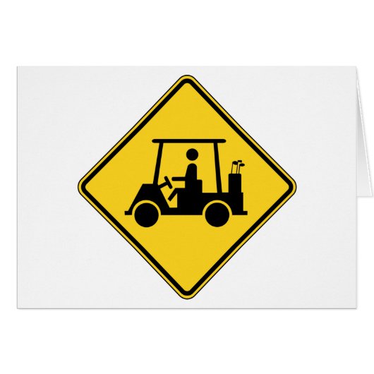 注意ゴルフカートのサイン・カード (正面横)