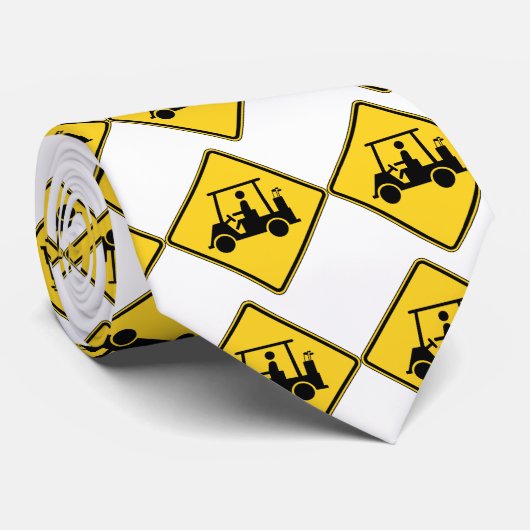 注意ゴルフカートの標識 ネクタイ (ロール)