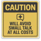 注意サイン – 小さな話を避警告ける シール (正面)